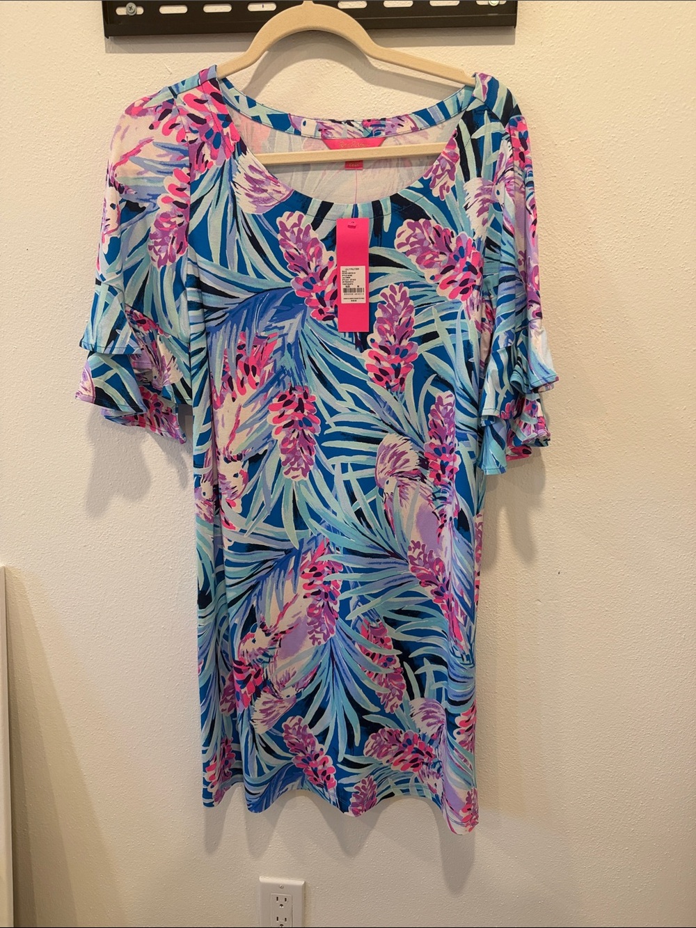 Lilly Pulitzer Blue and Pink Lula Mini Dress